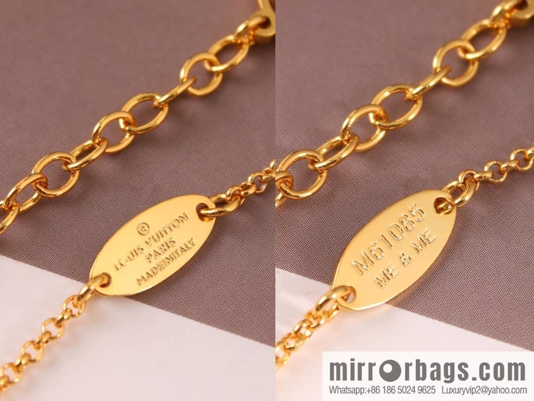 Louis Vuitton Louis Vuitton floral letter LV necklace