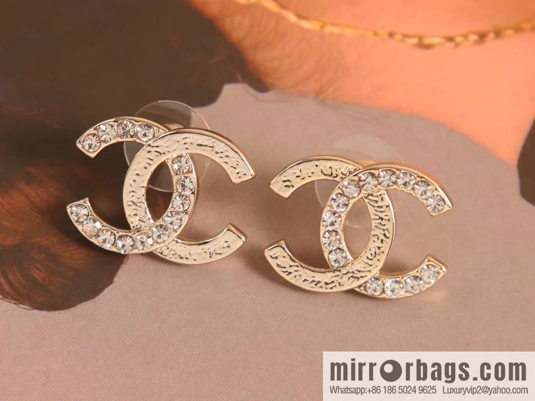 New ☑️ Chanel c1 double c half diamond stud earrings