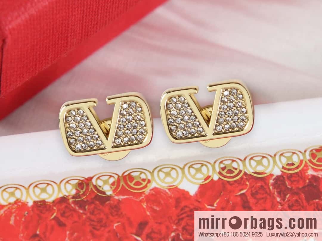 New ☑️ Valentino gold full diamond earrings