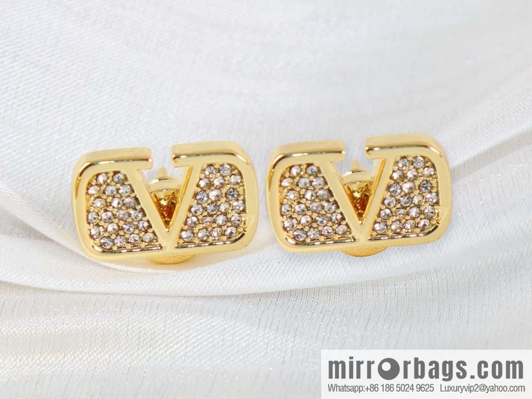 New ☑️ Valentino gold full diamond earrings