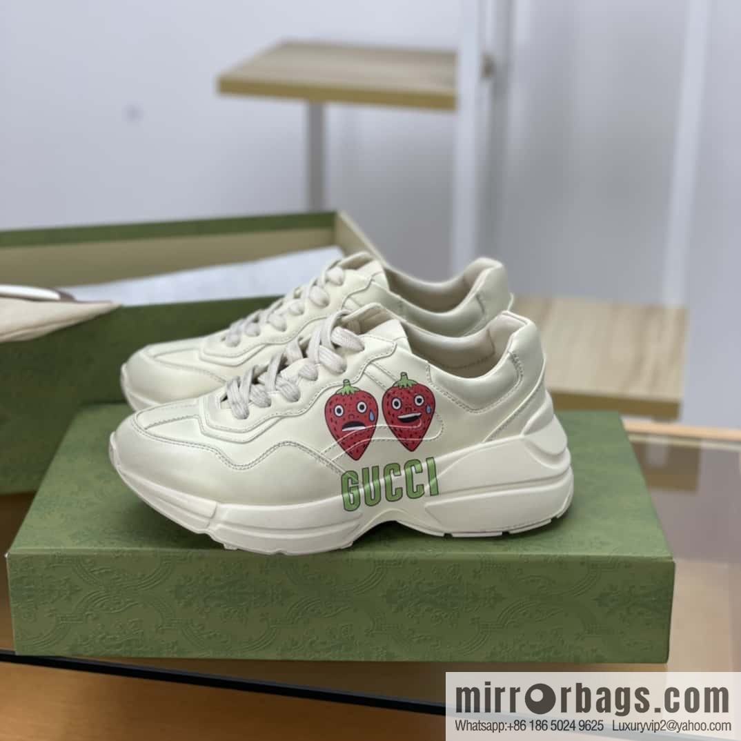 Gucci Gucci [New G Replica Luxury Handbag High Version] Unisex Vintage sneakers