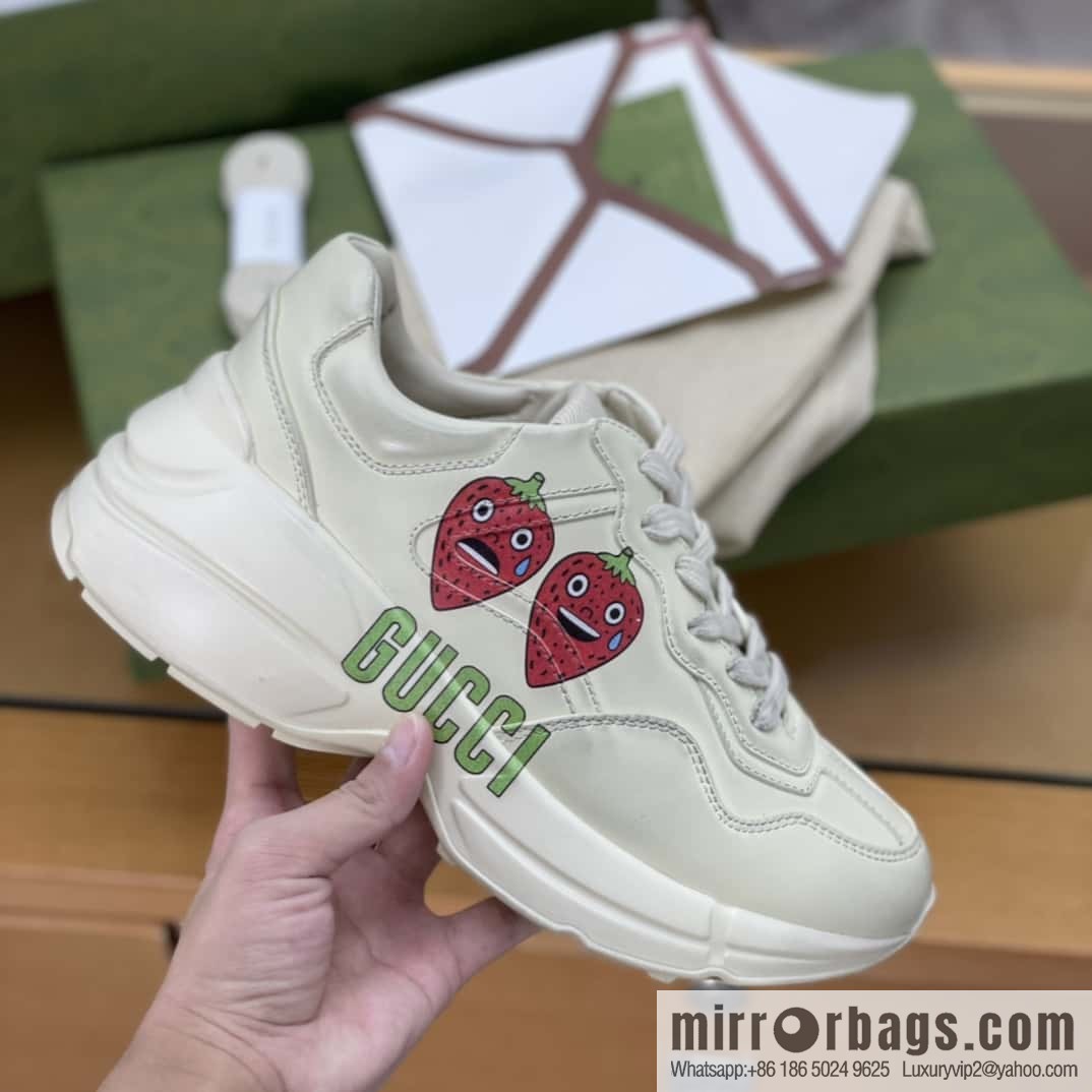 Gucci Gucci [New G Replica Luxury Handbag High Version] Unisex Vintage sneakers