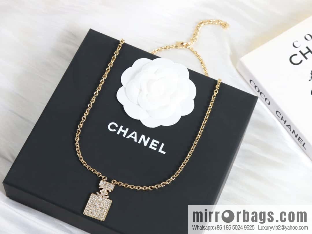 New ☑️ Chanel double c full diamond perfume bottle necklace