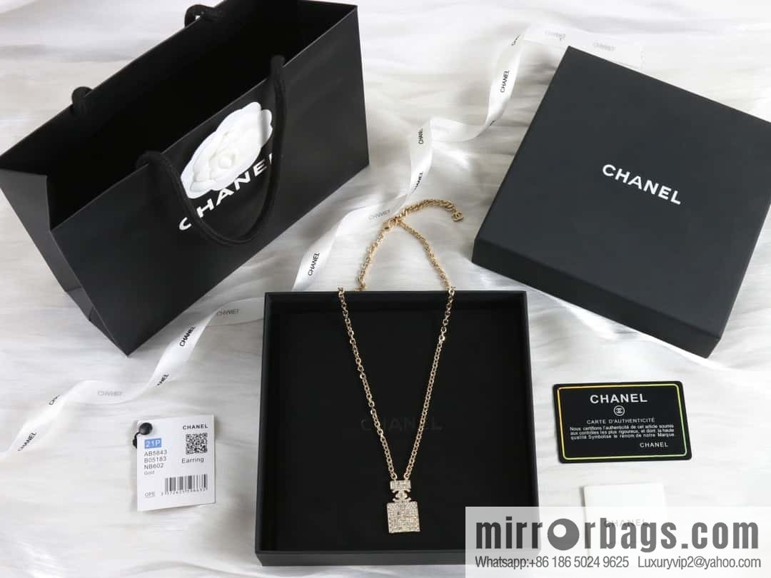 New ☑️ Chanel double c full diamond perfume bottle necklace