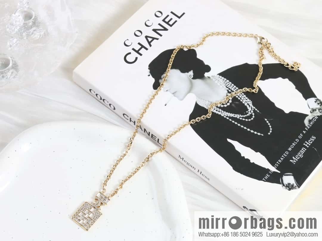 New ☑️ Chanel double c full diamond perfume bottle necklace