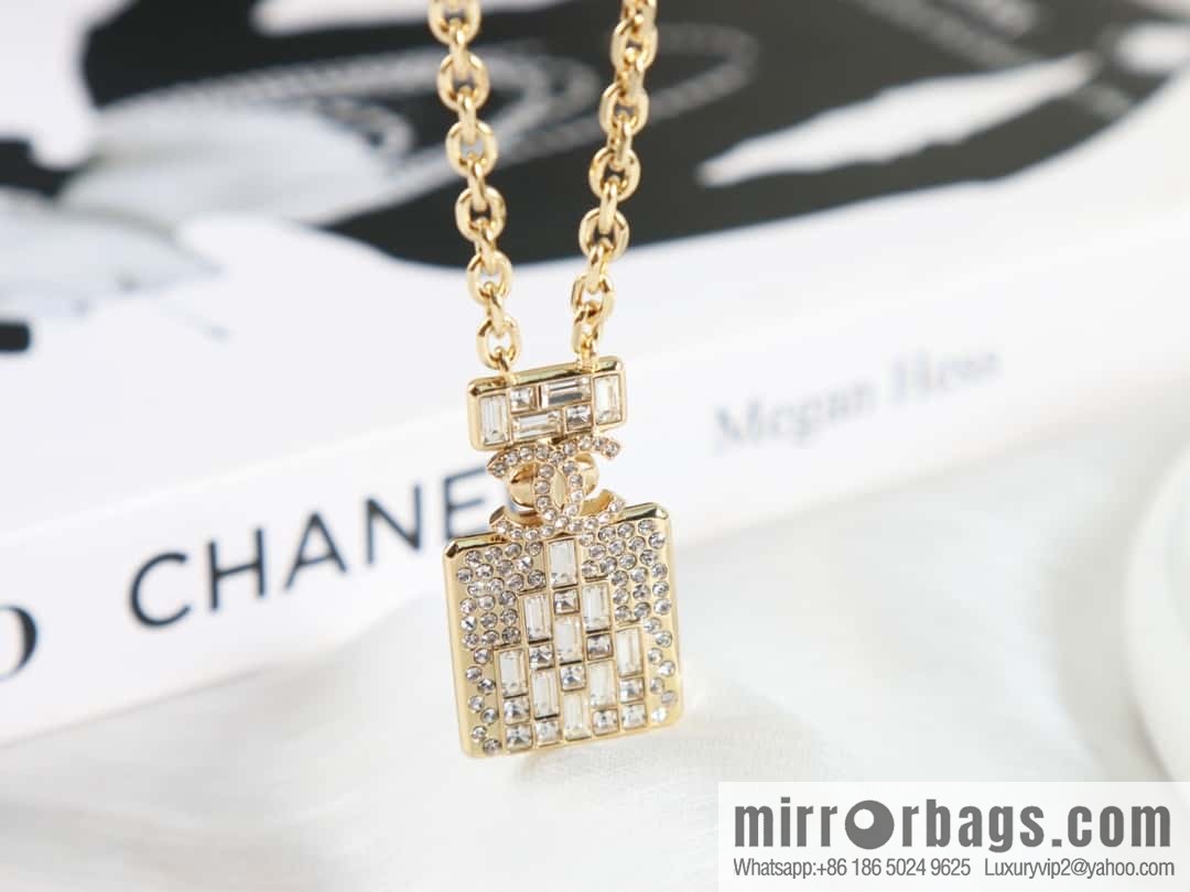 New ☑️ Chanel double c full diamond perfume bottle necklace