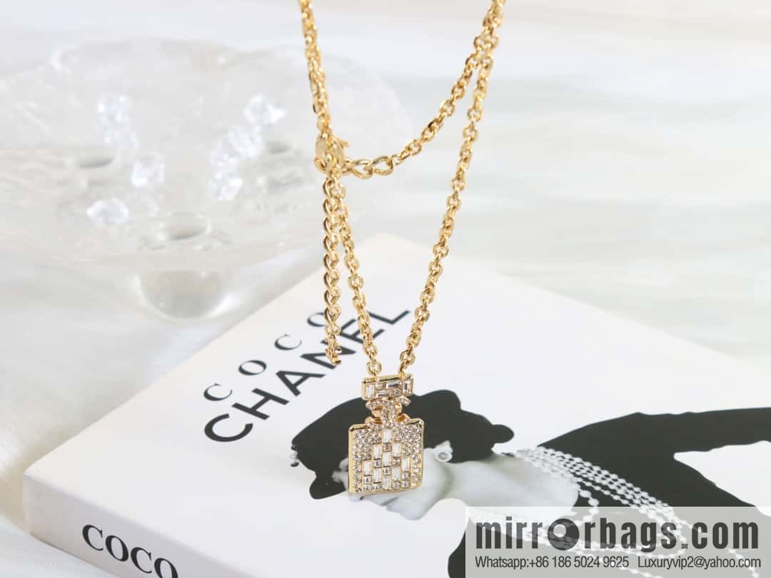 New ☑️ Chanel double c full diamond perfume bottle necklace