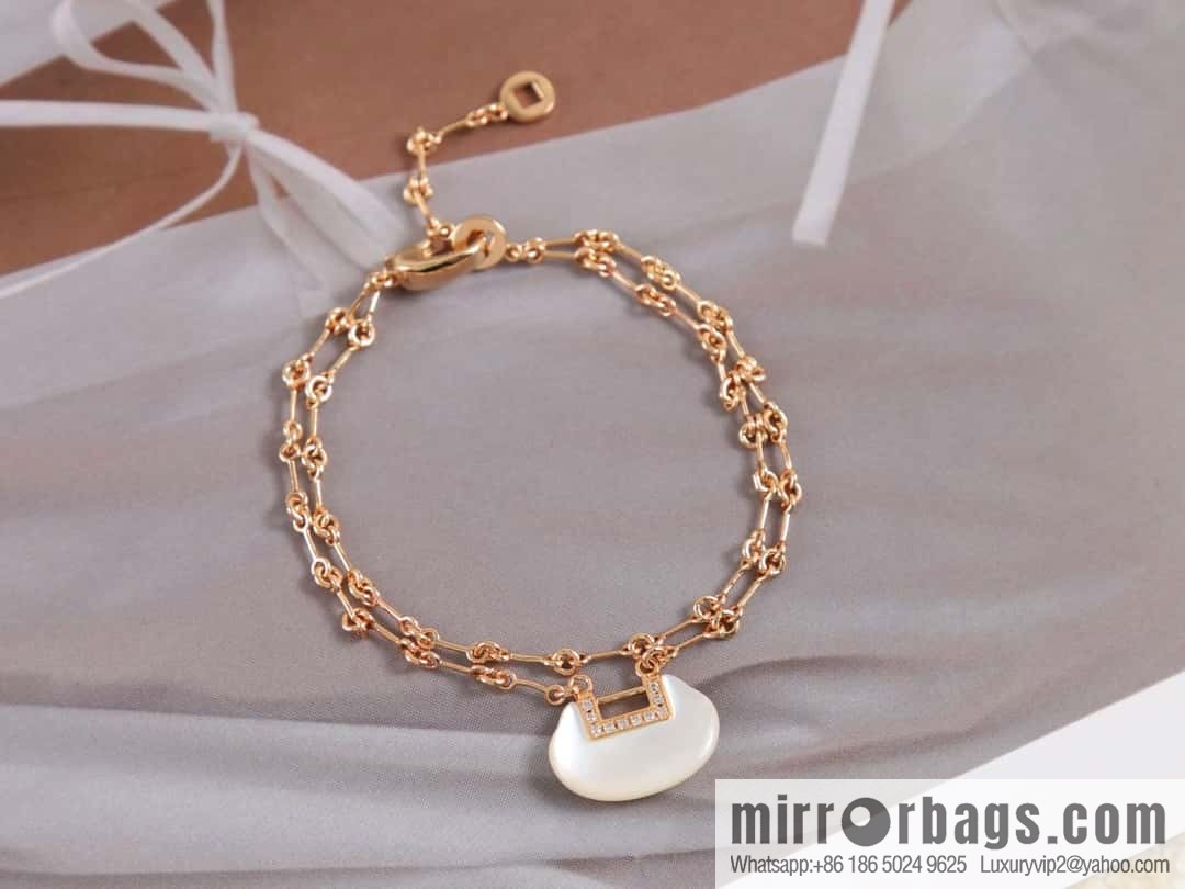 Qeelin, White Fritillary Ruyi Lock Safety Lock bracelet necklace