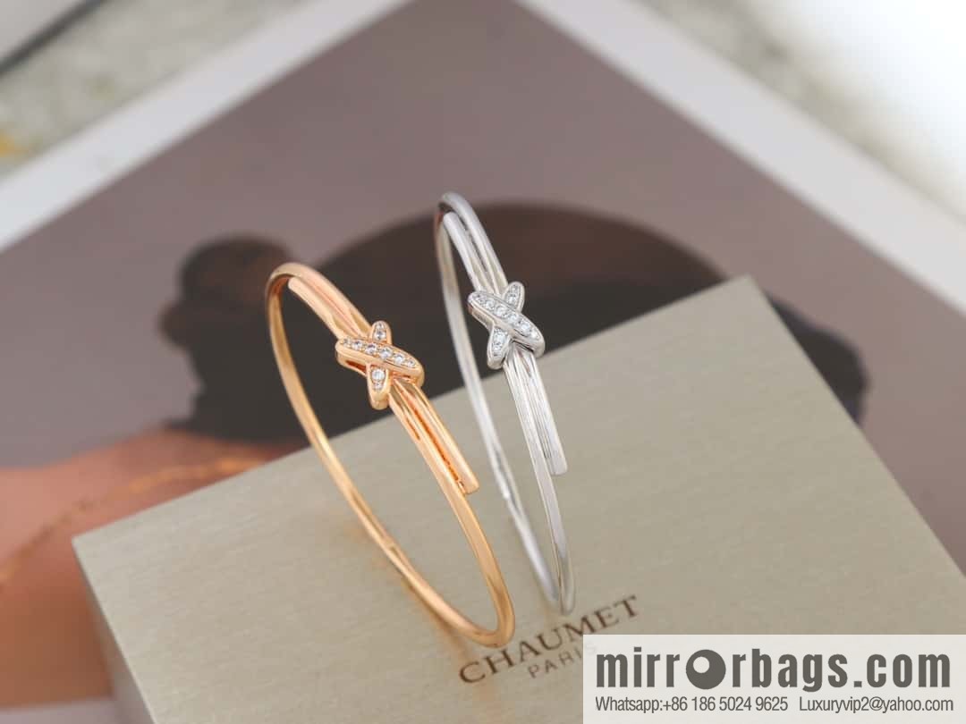 CHAUMET Jeux de Liens Edge Collection • Lifetime Collection • Edge, Full Diamond Cross Bracelet, Bracelet