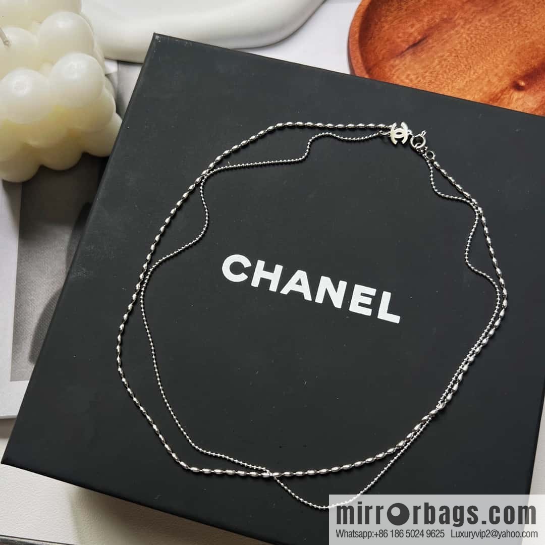 New ☑️ Chanel silver double layer double c necklace