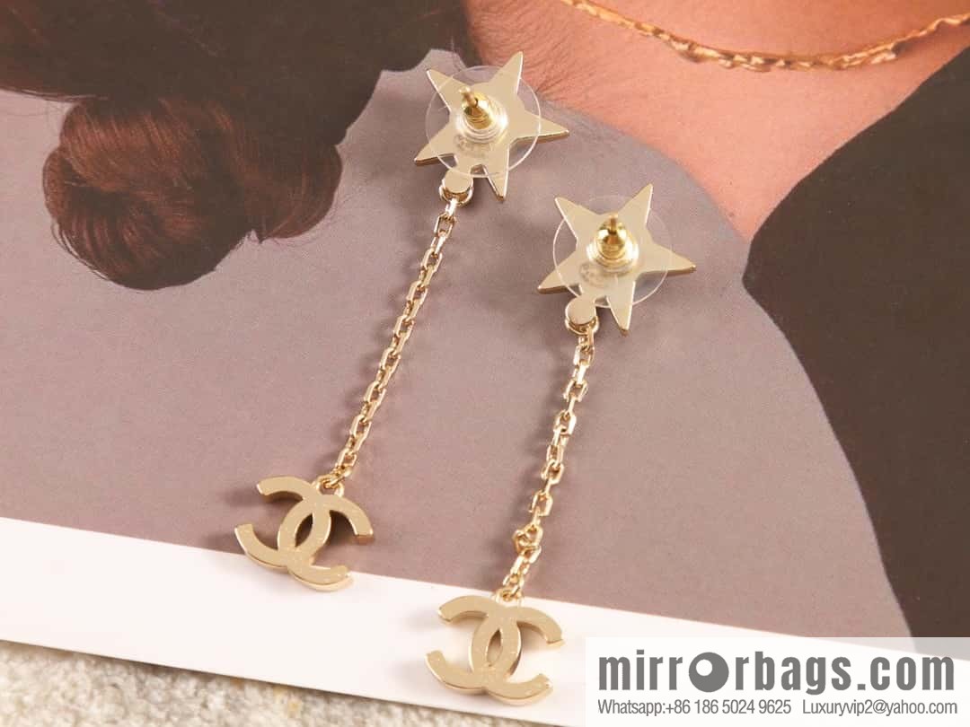 New ☑️ Chanel c2 pentagram full diamond double c stud earrings