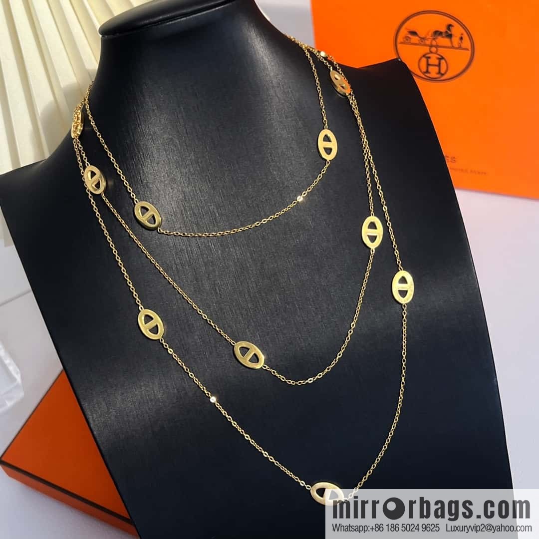 New ☑️ Hermès HERMES pig nose long necklace