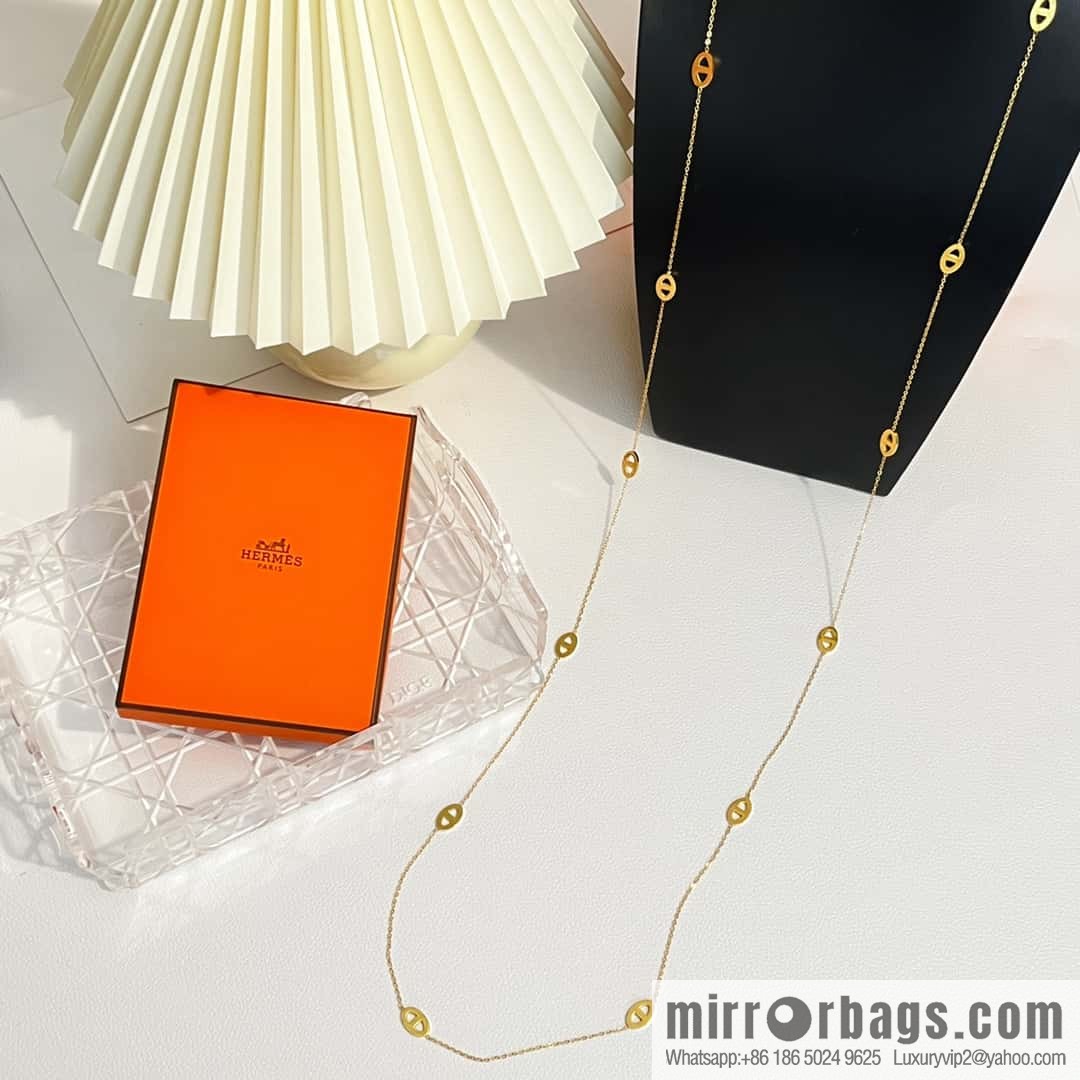 New ☑️ Hermès HERMES pig nose long necklace