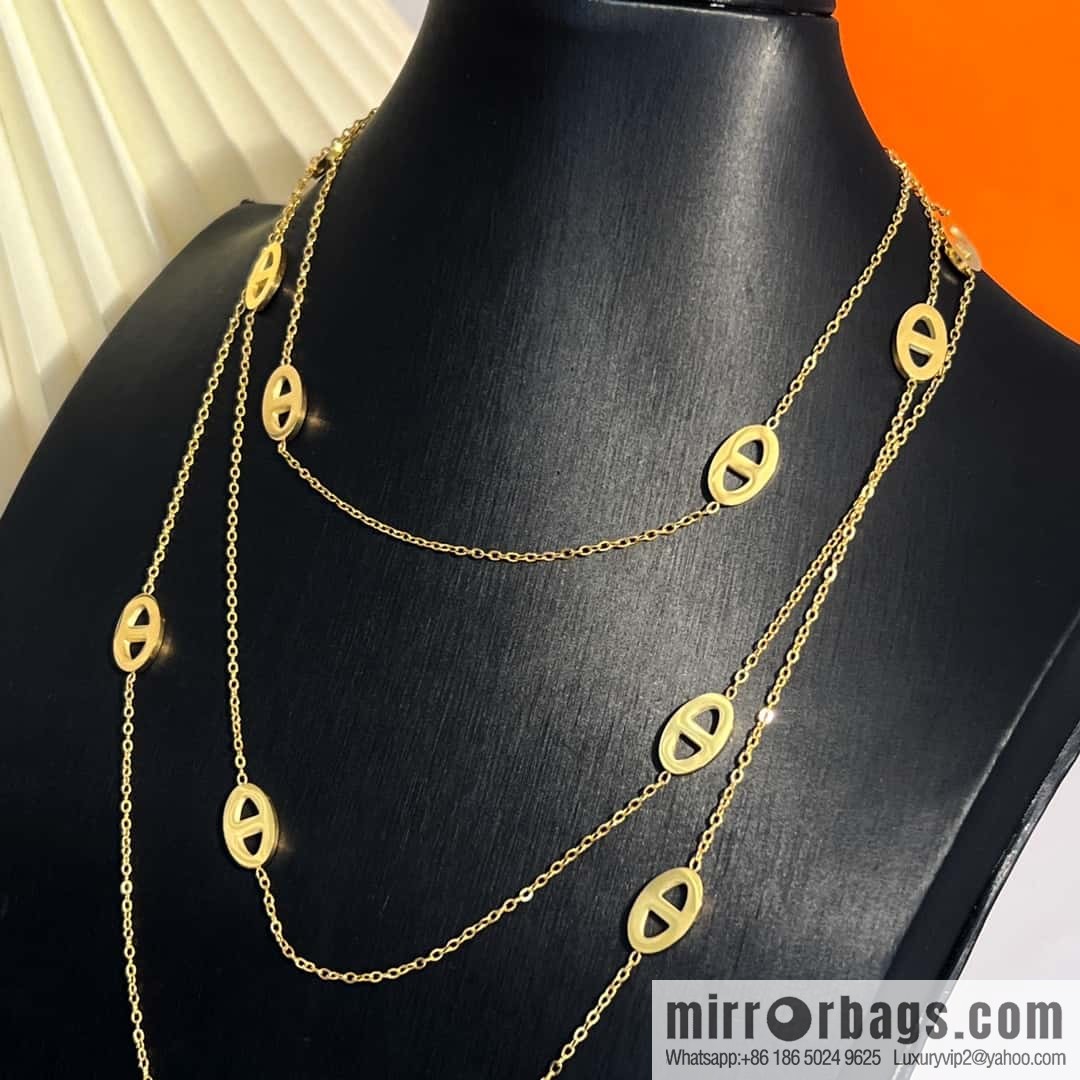 New ☑️ Hermès HERMES pig nose long necklace