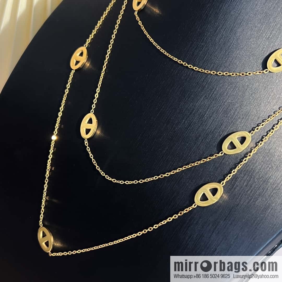 New ☑️ Hermès HERMES pig nose long necklace