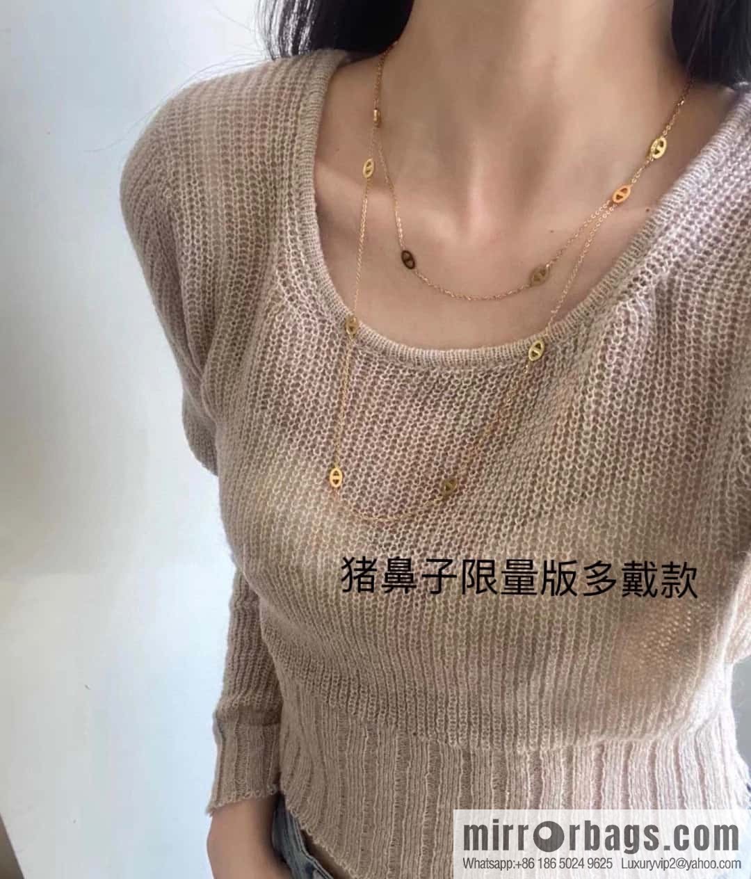 New ☑️ Hermès HERMES pig nose long necklace