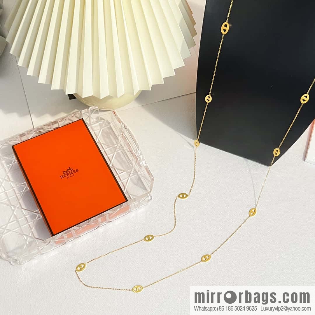 New ☑️ Hermès HERMES pig nose long necklace