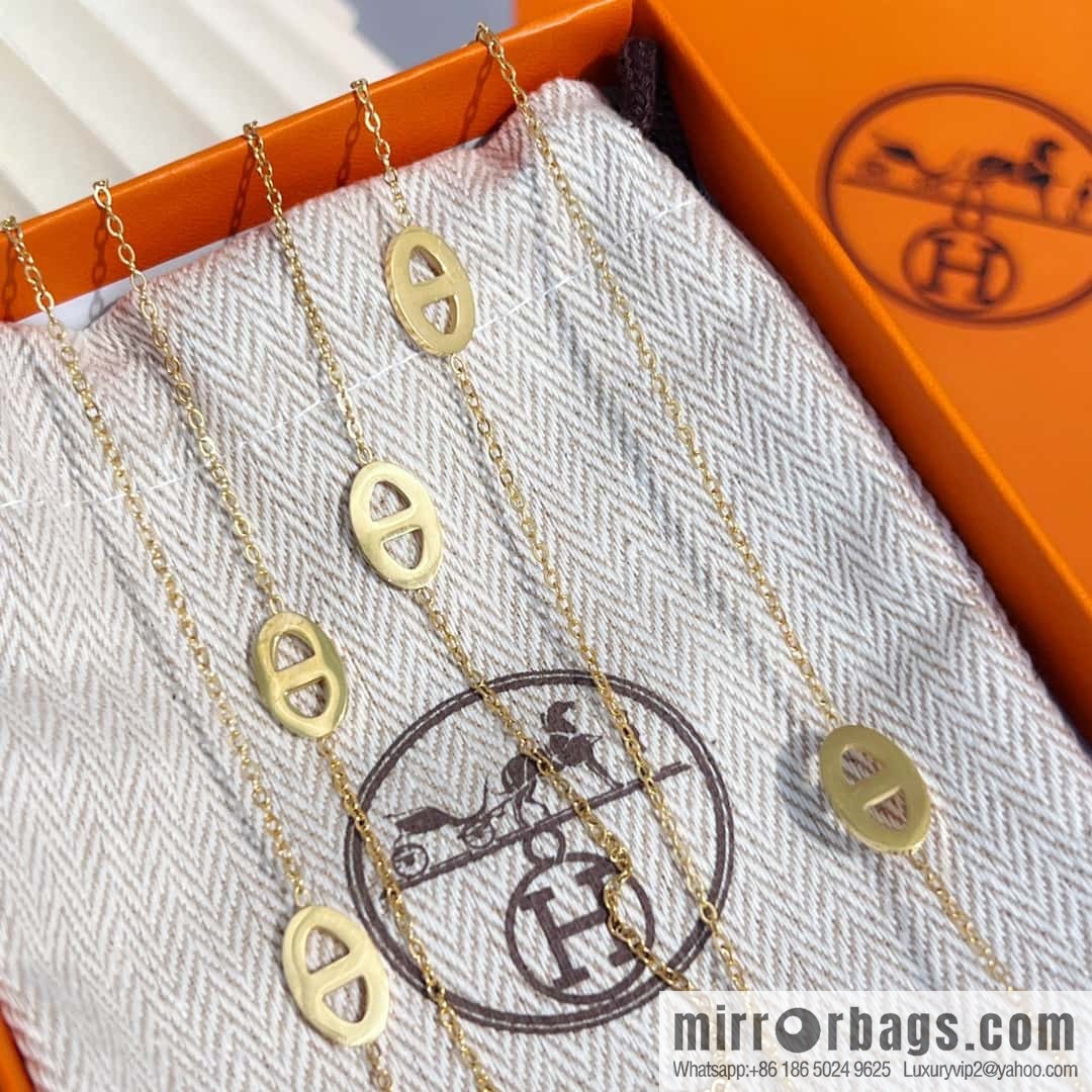 New ☑️ Hermès HERMES pig nose long necklace