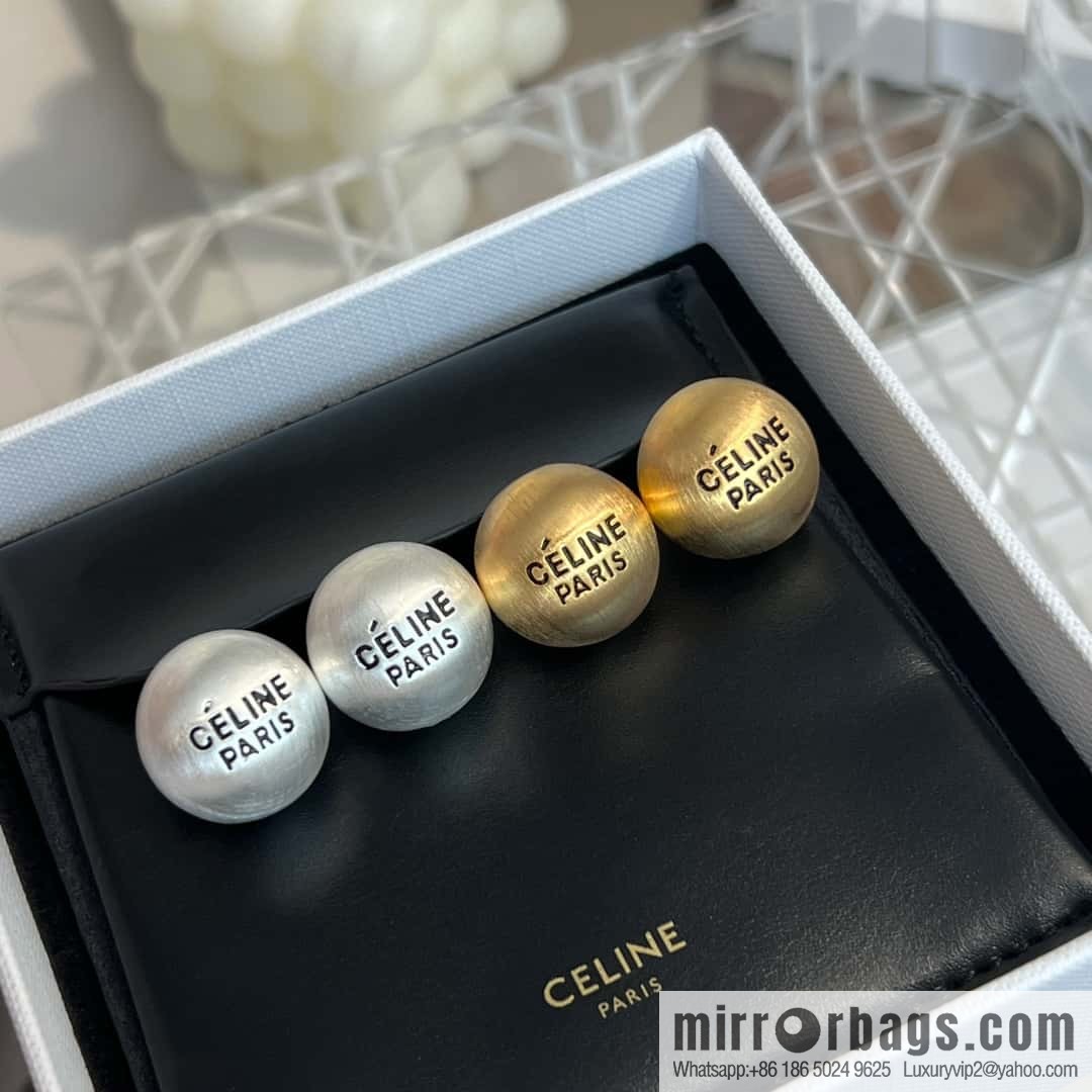 New ☑️ Celine round letter stud earrings