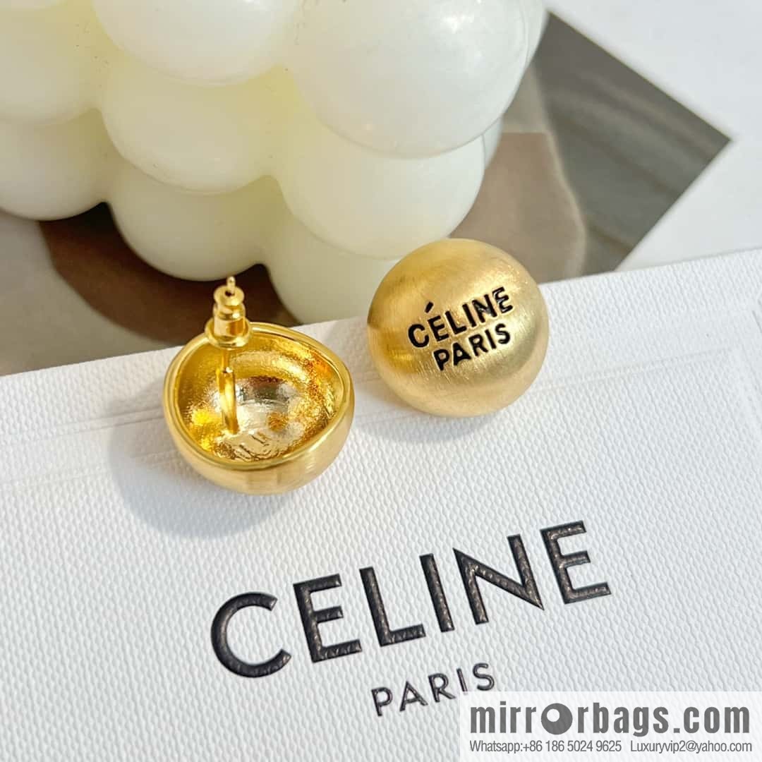 New ☑️ Celine round letter stud earrings