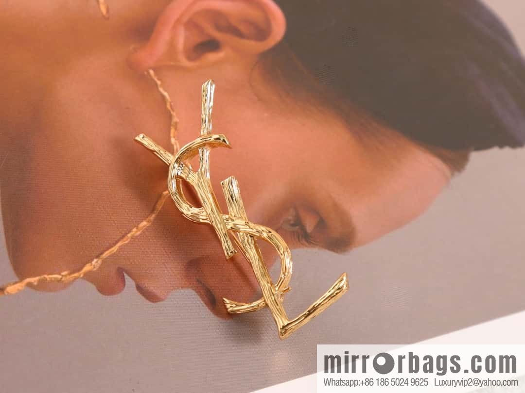 Saint Laurent gold YSL brooch