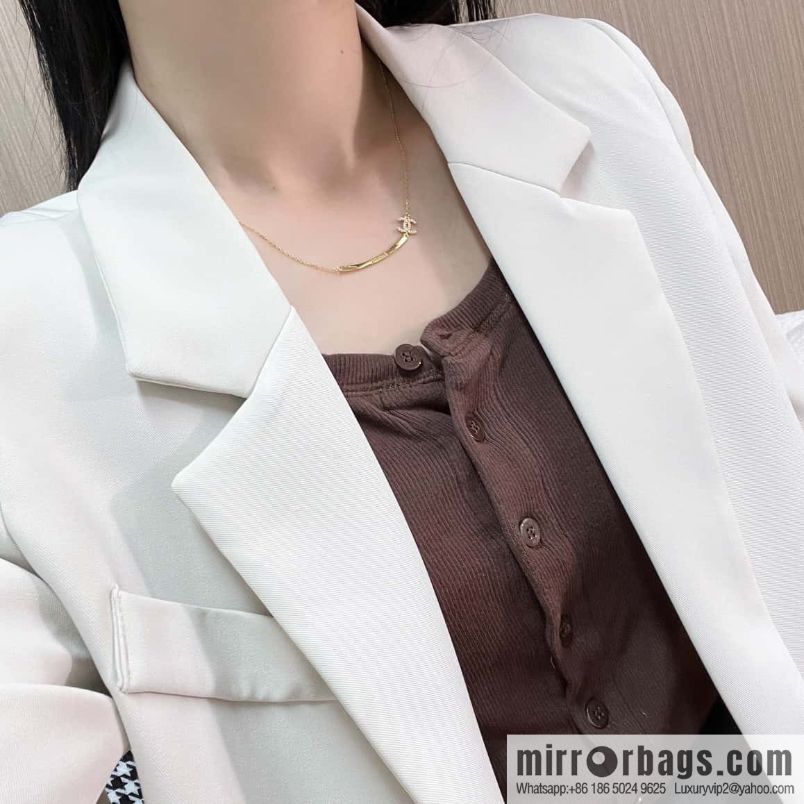 New ☑️ Chanel square double c necklace