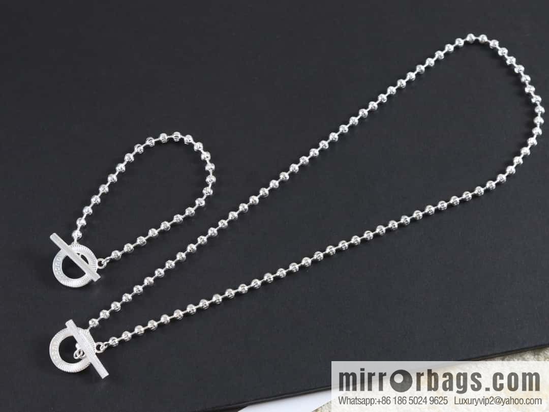 New Gucci gucci silver bead chain necklace bracelet