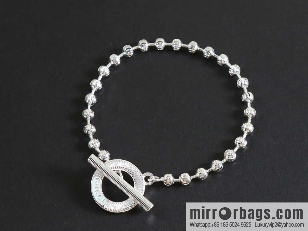 New Gucci gucci silver bead chain necklace bracelet