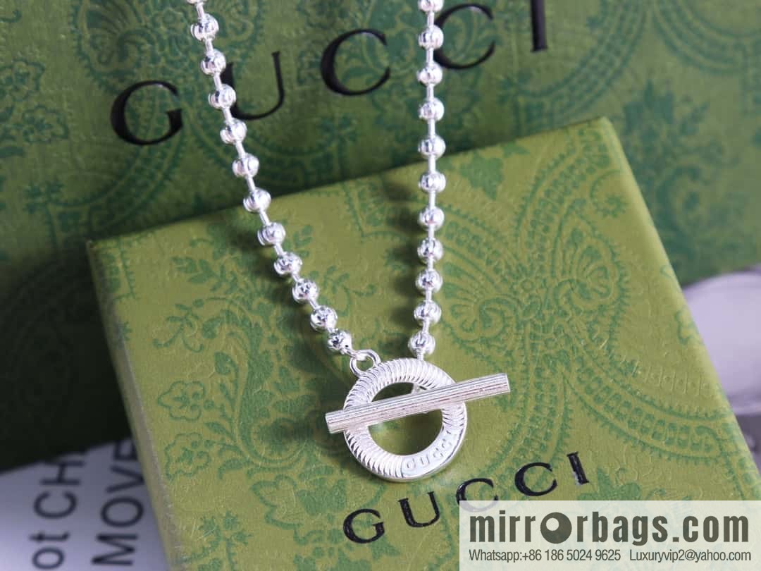 New Gucci gucci silver bead chain necklace bracelet