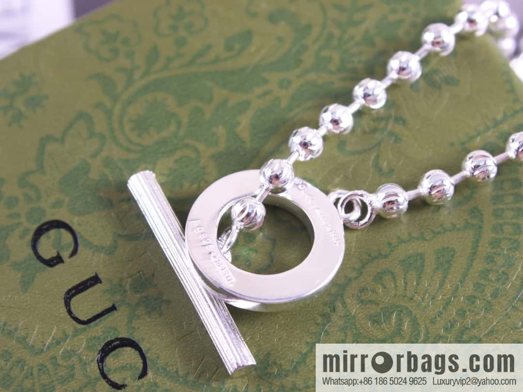 New Gucci gucci silver bead chain necklace bracelet