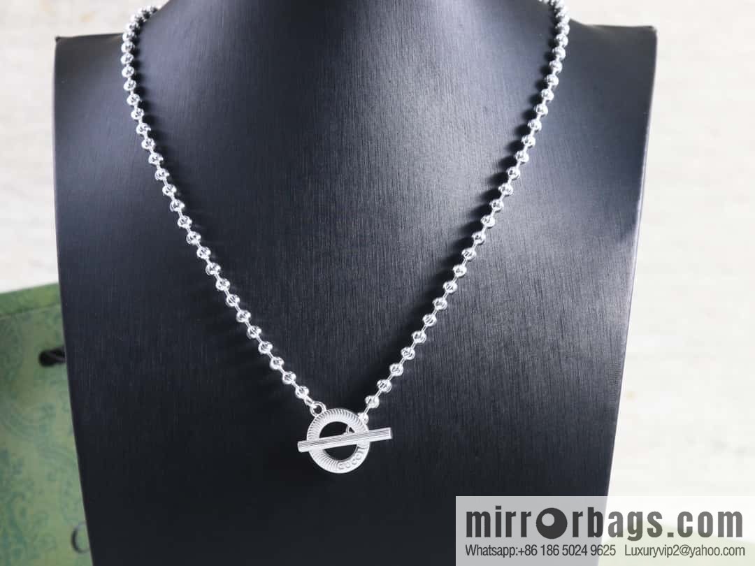 New Gucci gucci silver bead chain necklace bracelet