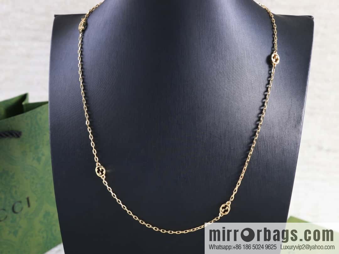 New Gucci gucci gold double G necklace bracelet