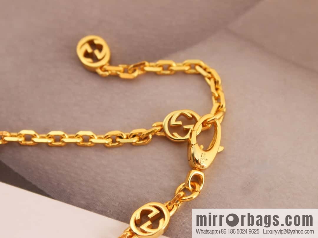 New Gucci gucci gold double G necklace bracelet