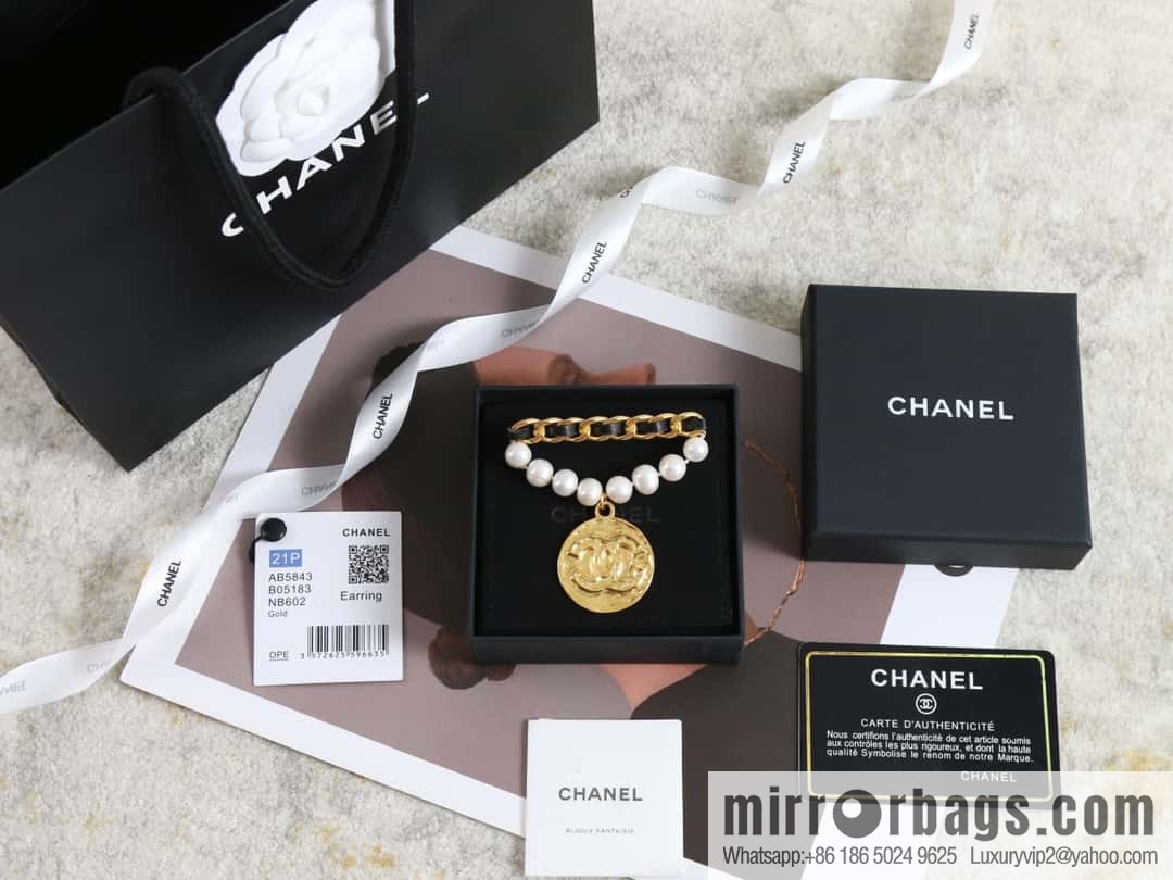New ☑️ Chanel medieval series gold round double c pearl black leather rope brooch