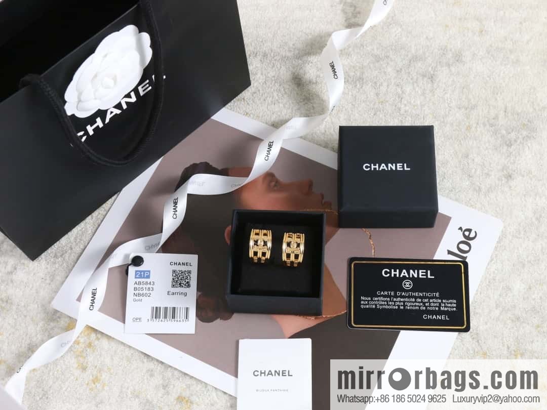 New ☑️ Chanel medieval series gold semi-round double c cut-out earrings