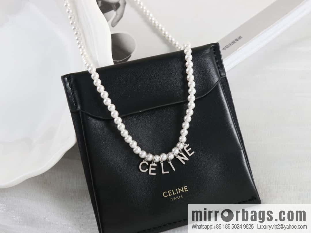 New ☑️ Celine tassel letter pearl necklace