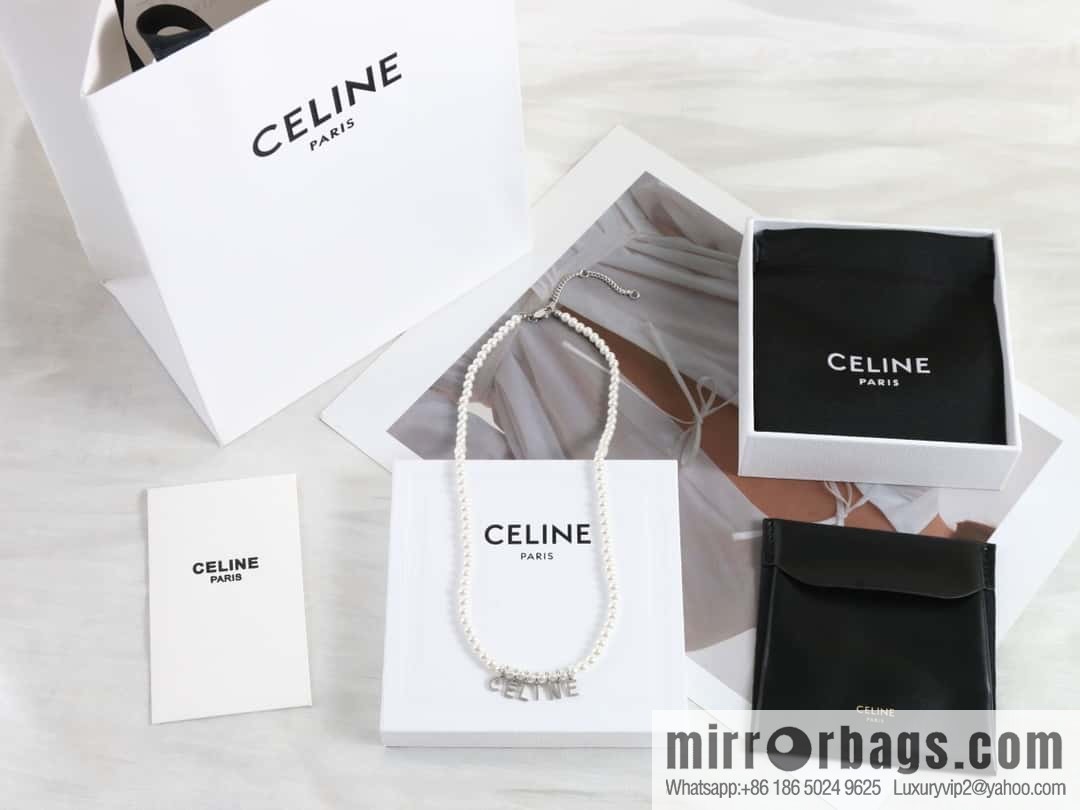 New ☑️ Celine tassel letter pearl necklace