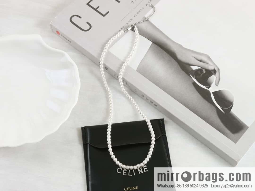 New ☑️ Celine tassel letter pearl necklace