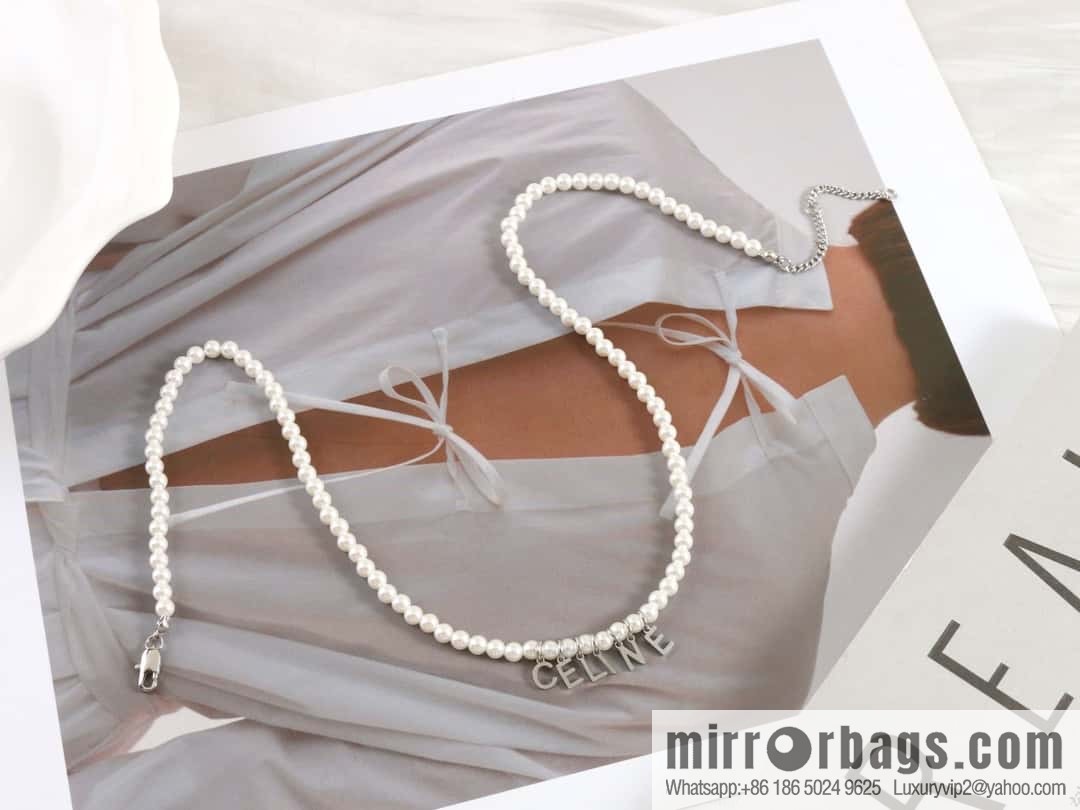 New ☑️ Celine tassel letter pearl necklace