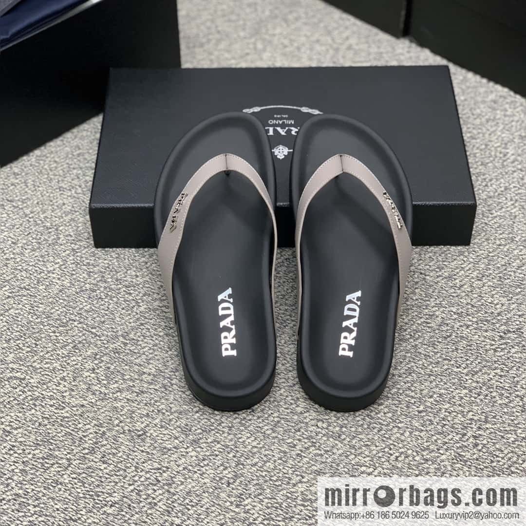Prada uses black calfskin men's sandals