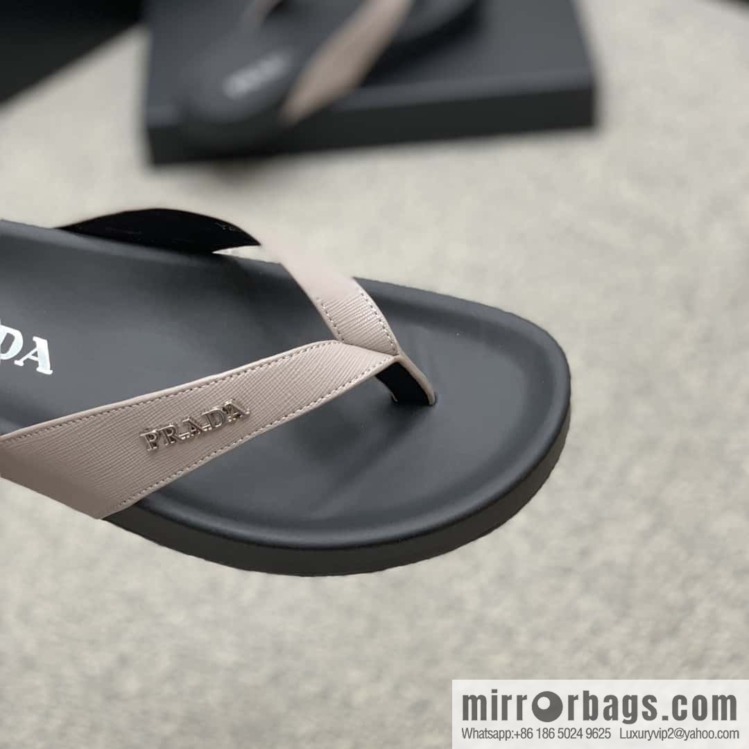 Prada uses black calfskin men's sandals