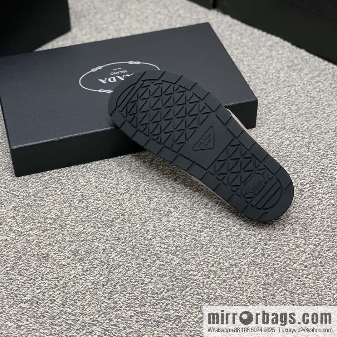 Prada uses black calfskin men's sandals