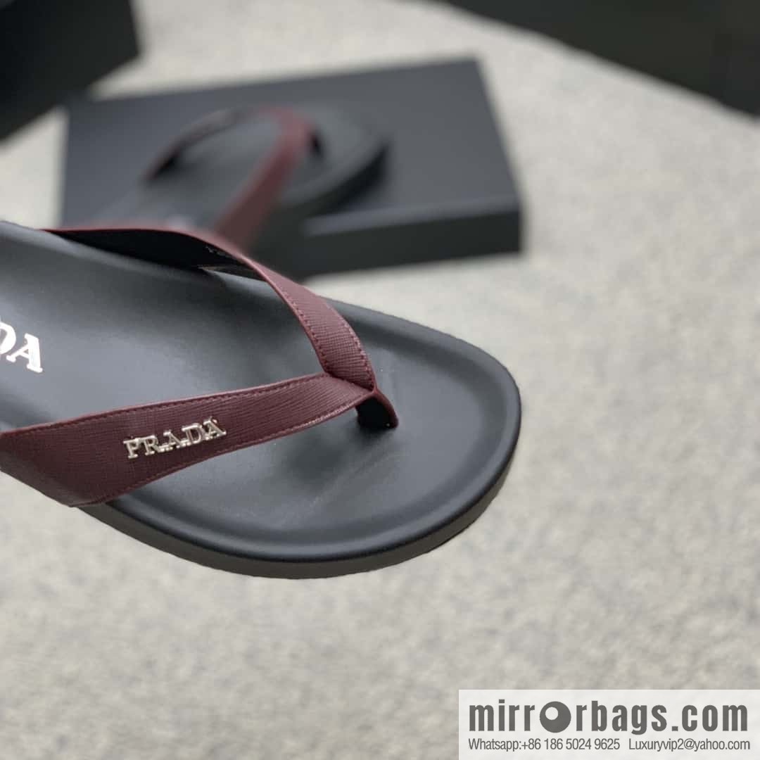 Prada uses black calfskin men's sandals