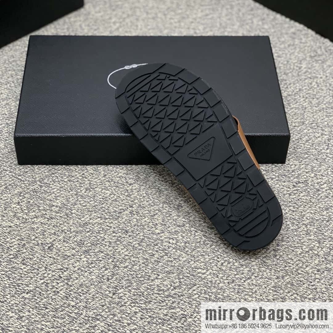 Prada uses black calfskin men's sandals