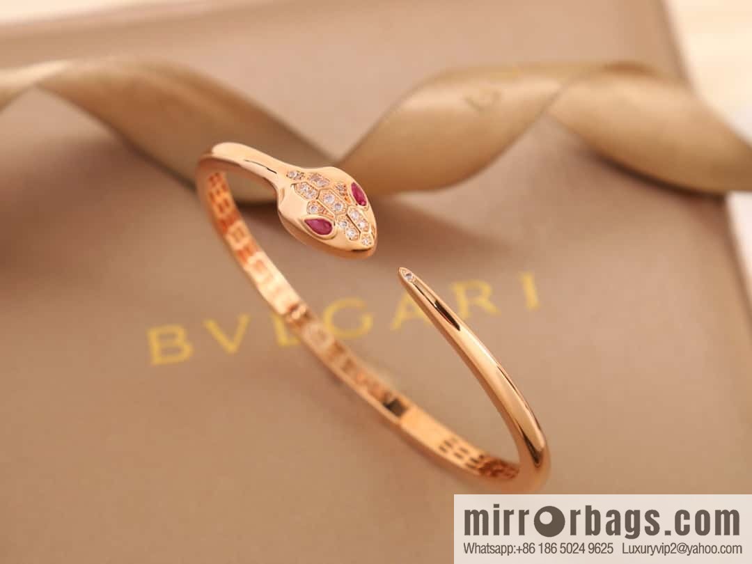 Bulgari BVLGARI Latest Collection Serpenti Malachite, Ruby Snake, Snake Bracelet