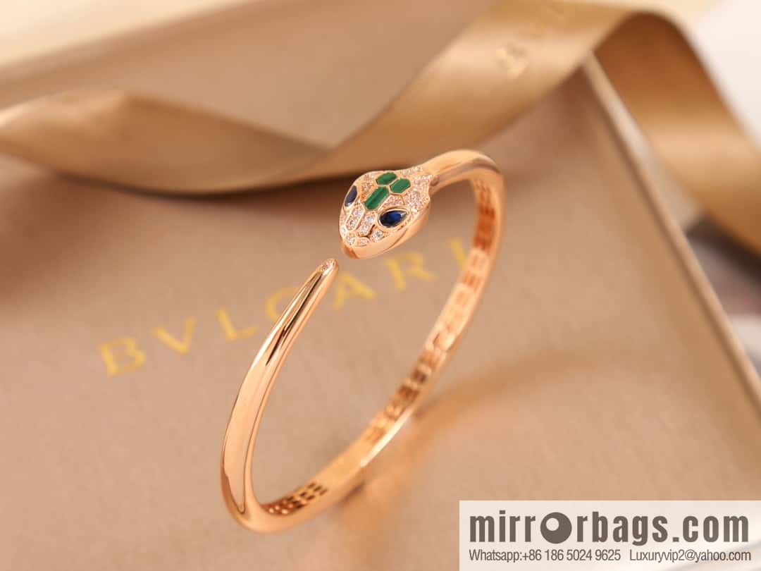 Bulgari BVLGARI Latest Collection Serpenti Malachite, Ruby Snake, Snake Bracelet