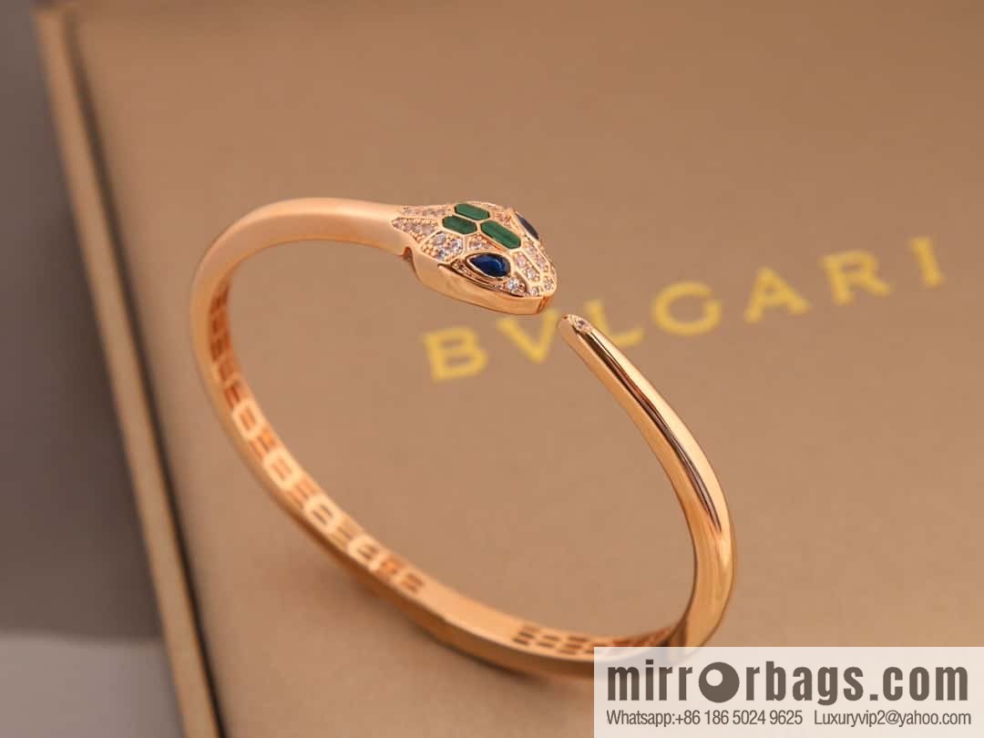 Bulgari BVLGARI Latest Collection Serpenti Malachite, Ruby Snake, Snake Bracelet