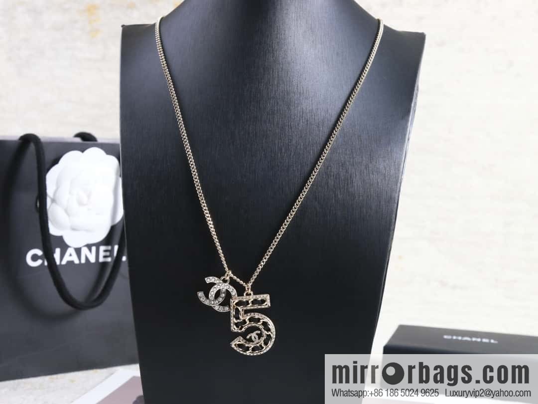New ☑️ Chanel double c5 character black leather rope long necklace