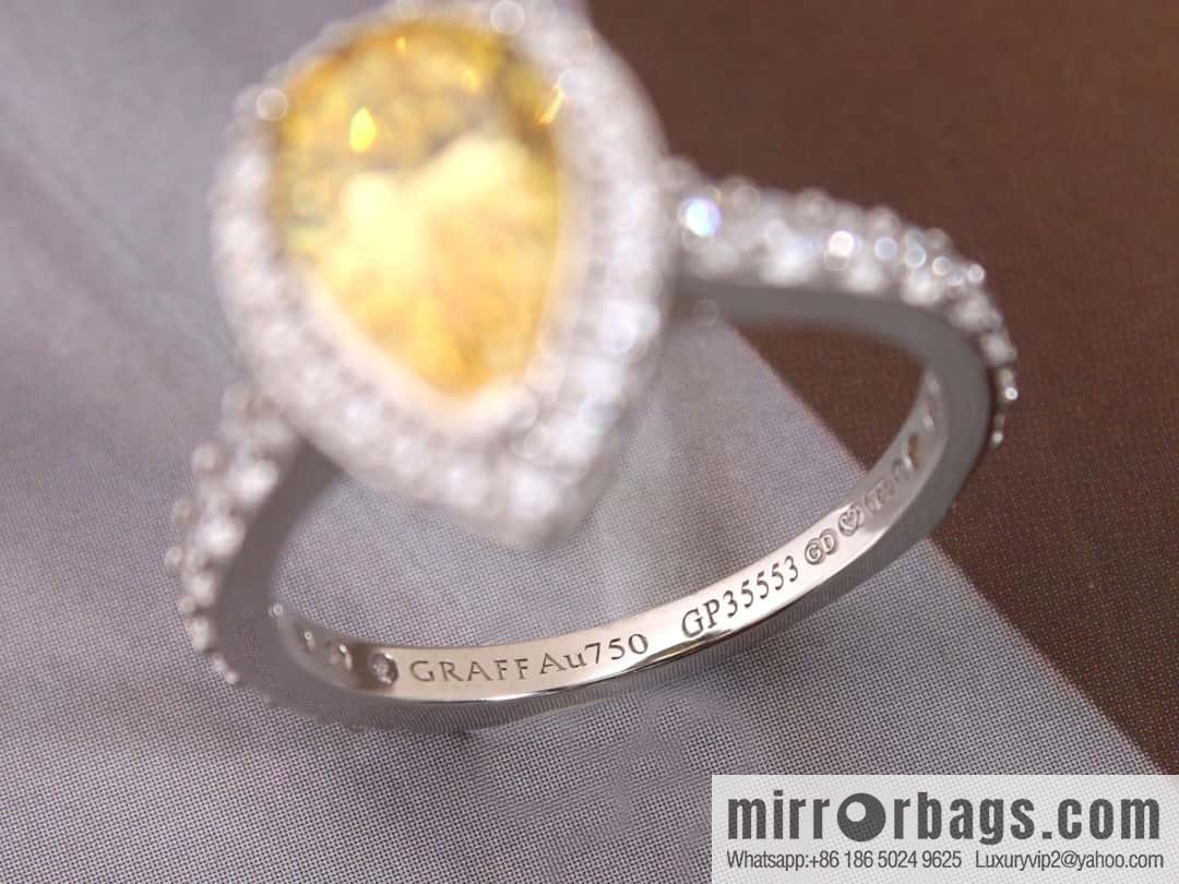 GRAFF droplet yellow diamond ring