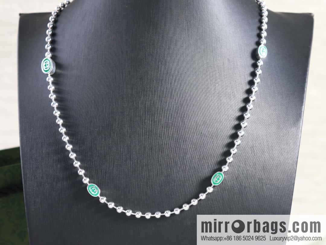 Gucci green double G necklace bracelet
